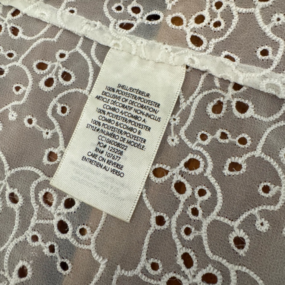 Alice + Olivia Marian Eyelet Lace Ruffle Top Sz M Cottagecore Romantic Victorian - Picture 7 of 8